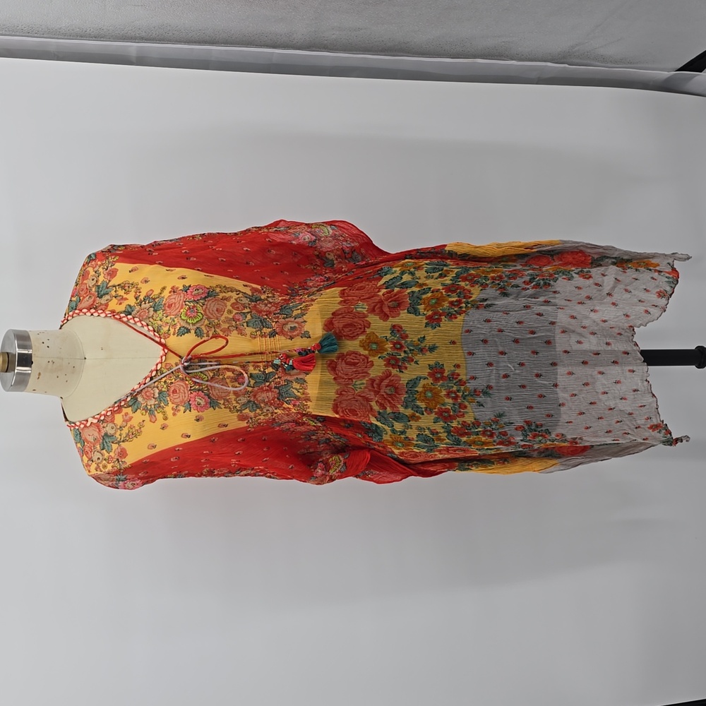 Label Ritukumar Womens Kaftan Orange Dress Size L
